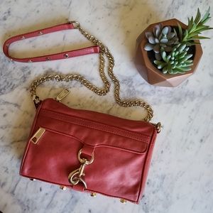 Rebecca Minkoff Mini Mac Orange Leather Crossbody Handbag